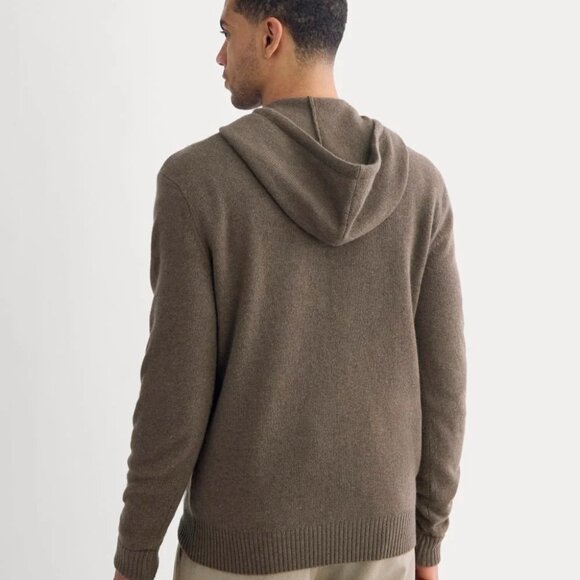 Everlane The Felted Merino Wool Knit Pullover Olive Hoodie Quiet Luxury - Small - Picture 2 of 8
